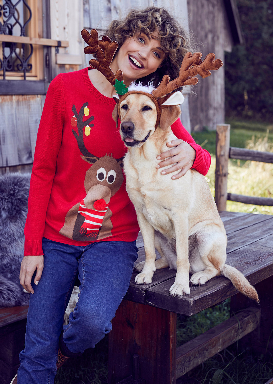 Χριστουγεννιάτικο πουλόβερ με τάρανδο-bpc bonprix collection