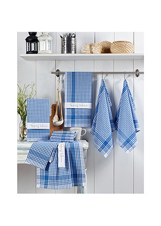 Πετσέτα κουζίνας σετ 10 τεμ. Potikareli 100% Βαμβάκι Μπλε / Λευκό 45x65 εκ.-