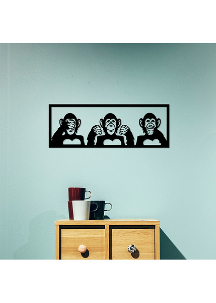 Διακοσμητικό τοίχου μεταλλικό Three Monkeys-M 70x25 εκ.-