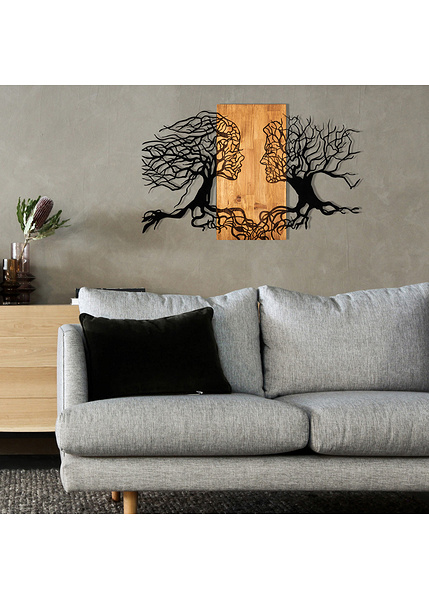 Διακοσμητικό τοίχου μεταλλικό με ξύλινη κορνίζα Passion 92x58 εκ.-