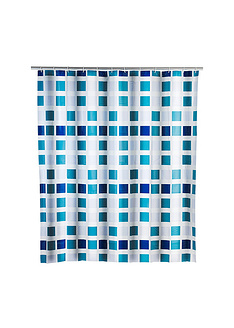 Κουρτίνα μπάνιου Mosaik μπλε / λευκό PEVA 180x200 εκ. 19140100-Wenko
