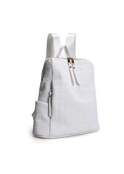 Γυναικεία τσάντα πλάτης Lucky Bees 1217 - Λευκό Δερματίνη 30x13x35 εκ. 671LKB1646-Lucky Bees