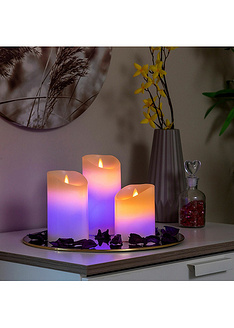 Πολύχρωμα κεριά LED με εφέ φλόγας 10 - 12,5 - 15 εκ. Lendles InnovaGoods 3 τεμ. V0103781-