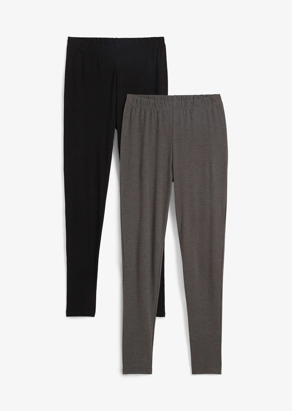 Еластичен клин (опаковка с 2 бр.)-Антрацит меланж + Черно-bpc bonprix collection