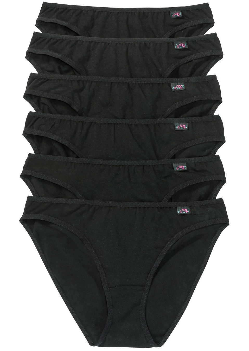 Бикини (опаковка с 6 бр.)-Черно-