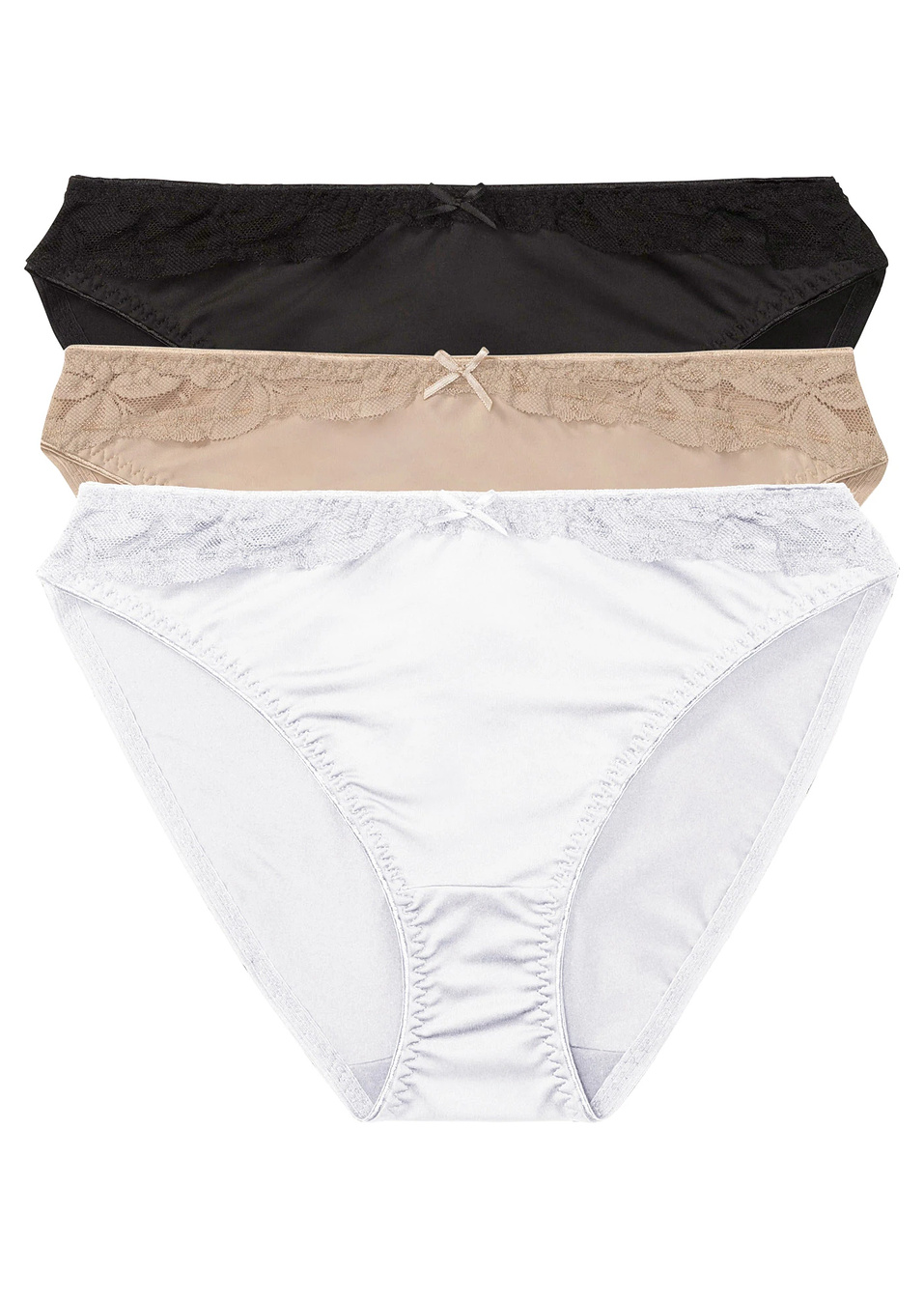 Σλιπ (συσκευασία των 3)-Μαύρο + Λευκό + Nude-