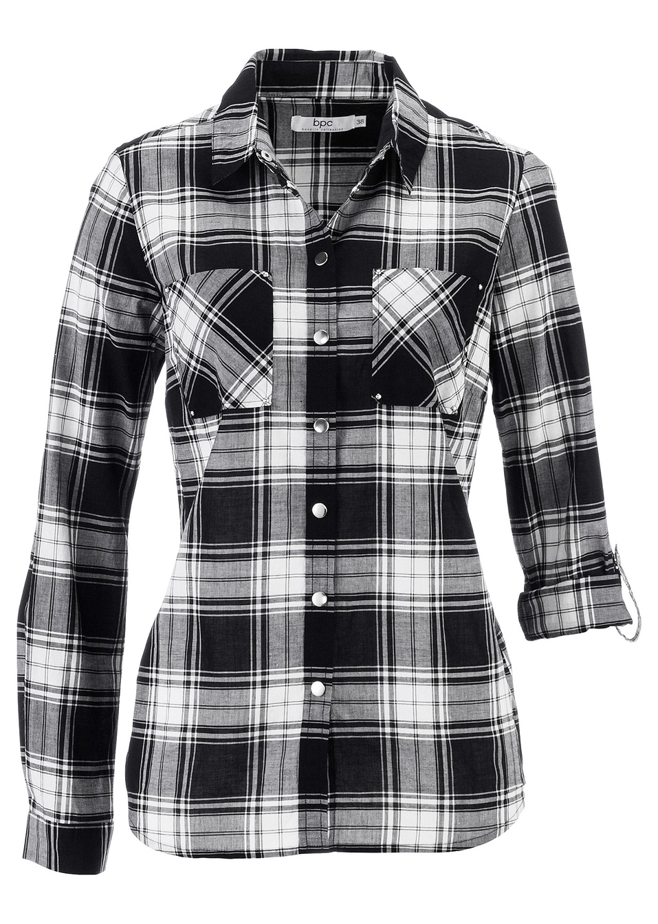Πουκάμισο-Μαύρο/Λευκό καρό-bpc bonprix collection