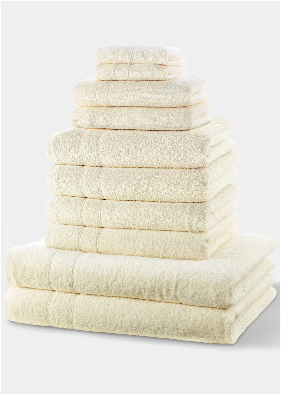 Хавлиени кърпи (комплект с 10 бр.)-Кремаво-bpc living bonprix collection