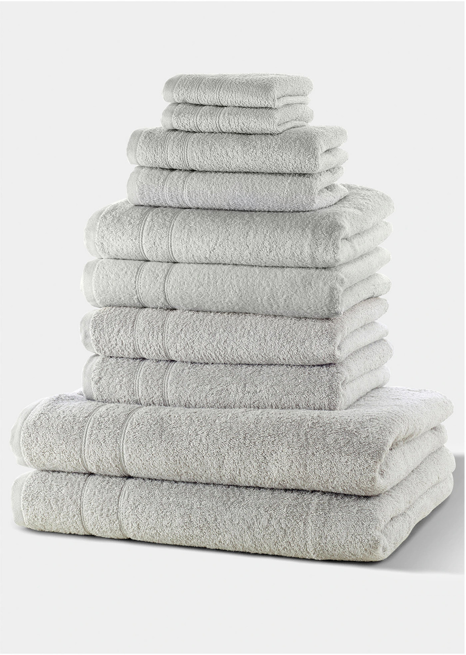 Πετσέτες (σετ των 10)-Γκρι-bpc living bonprix collection