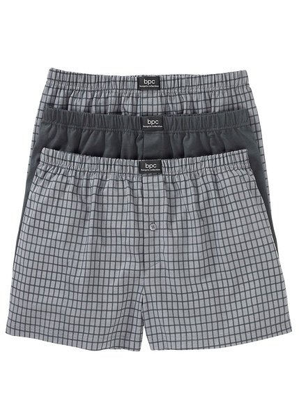 Φαρδύ μποξεράκι (συσκευασία των 3)-Γκρι/Ανθρακί-bpc bonprix collection