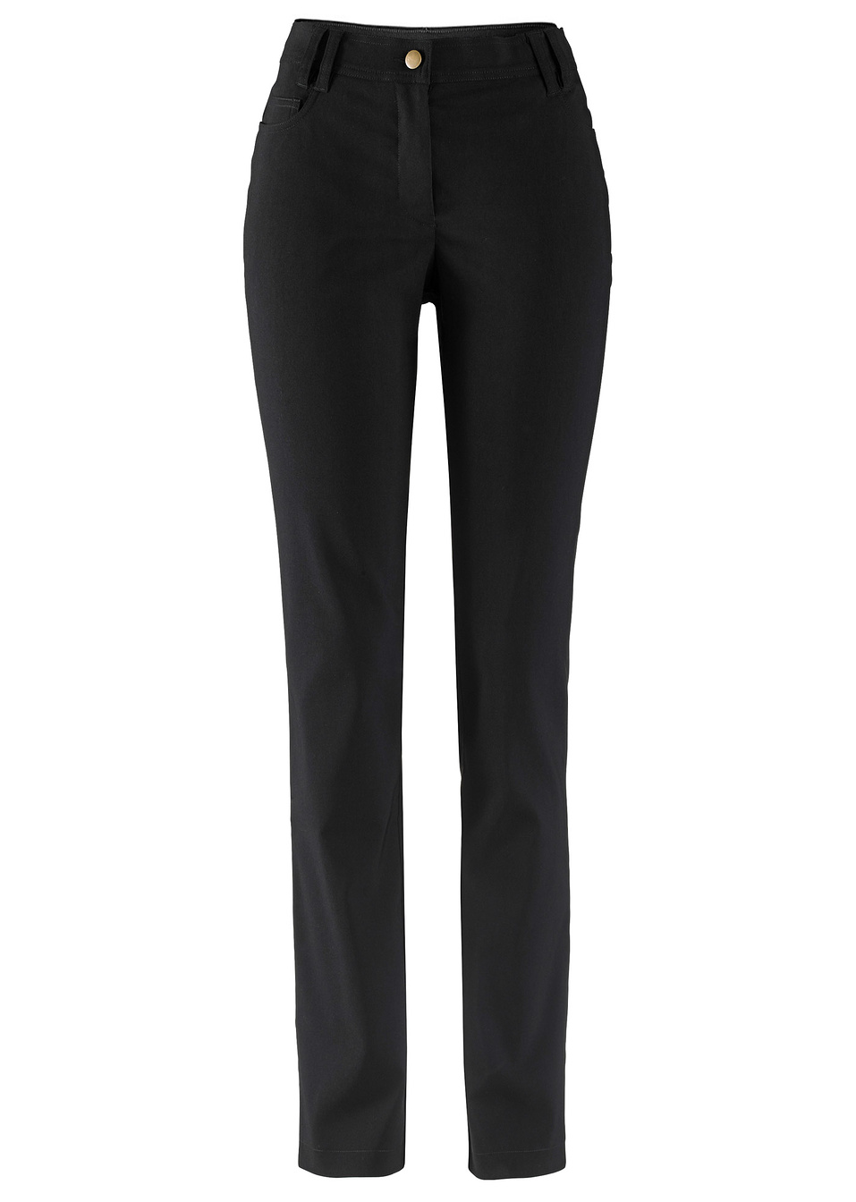 Ελαστικό παντελόνι από bengalin με ρυθμιζόμενο ζωνάκι slim fit-Μαύρο-bpc bonprix collection