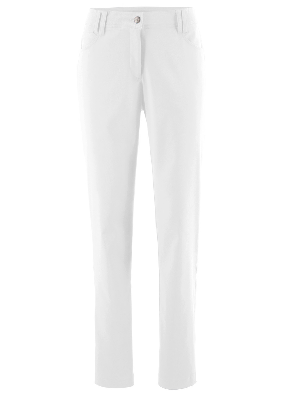 Ελαστικό παντελόνι από bengalin με ρυθμιζόμενο ζωνάκι slim fit-Λευκό-bpc bonprix collection