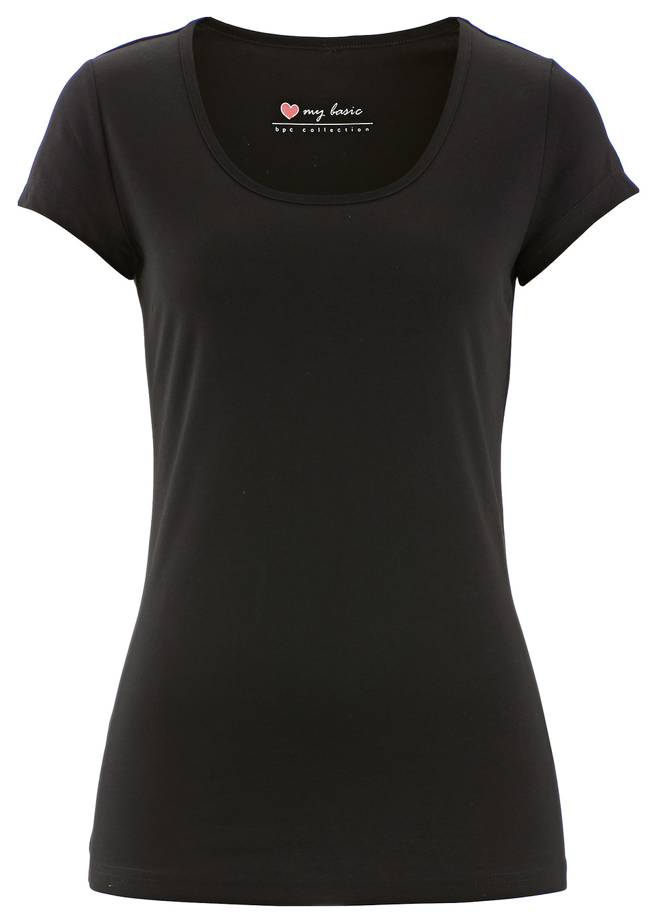 Ελαστική κοντομάνικη μπλούζα-Μαύρο-bpc bonprix collection