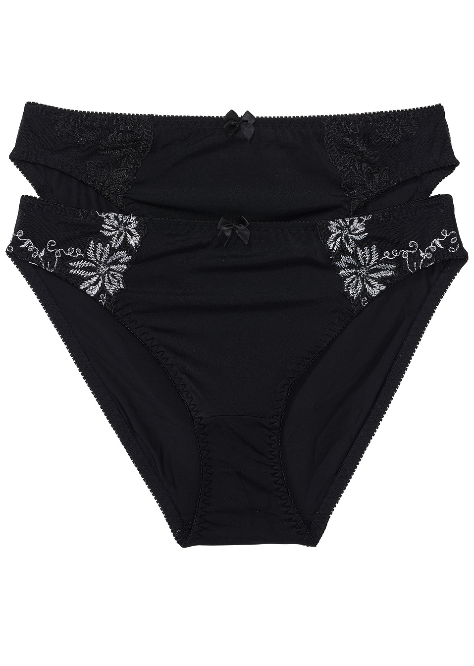 Бикини (опаковка с 2 бр.)-Черно + Черно/Бяло-bpc selection bonprix collection