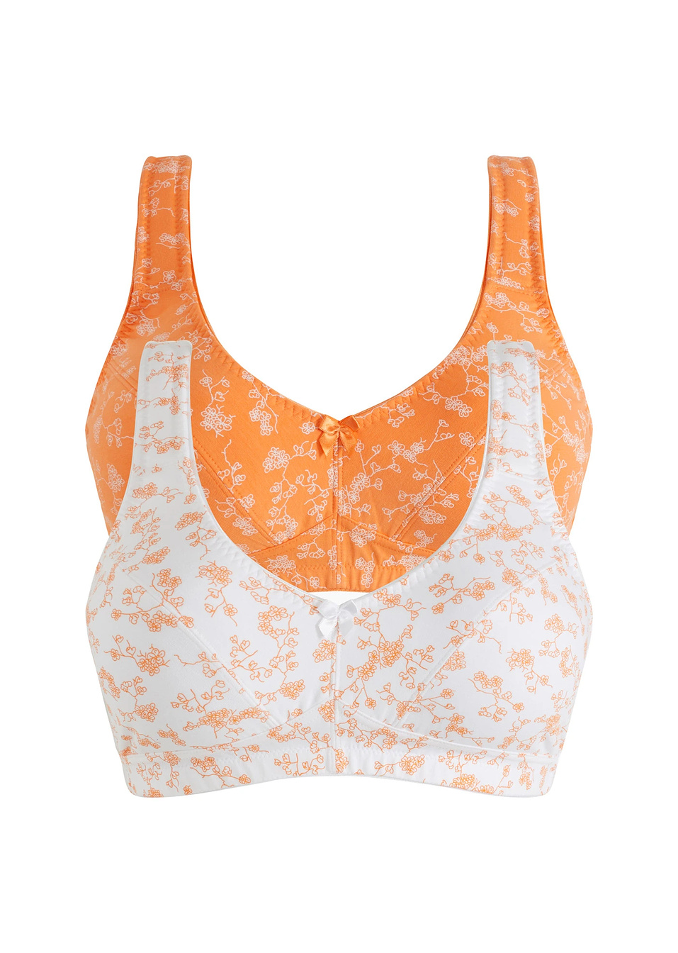 Σουτιέν (συσκευασία των 2)-Του νεκταρινιού + Λευκό φλοράλ-