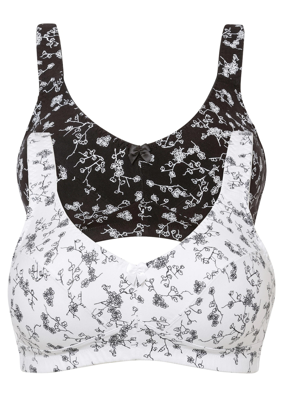 Σουτιέν (συσκευασία των 2)-Μαύρο+Λευκό-