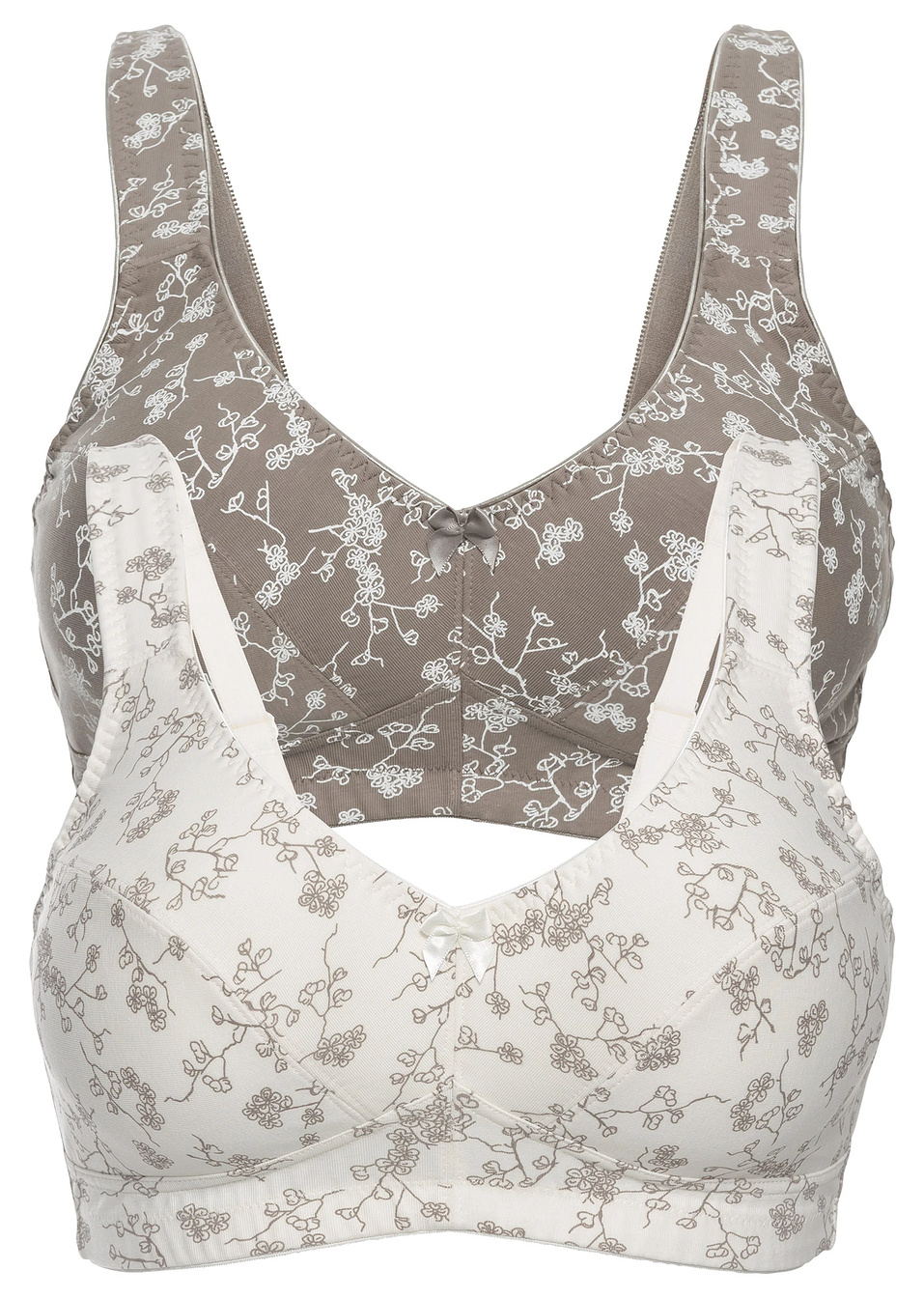 Σουτιέν (συσκευασία των 2)-Λευκό κρεμ + Καφετί-