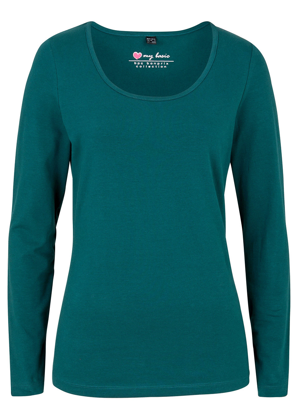 Ελαστική μακρυμάνικη μπλούζα-Πετρόλ σκούρο-bpc bonprix collection