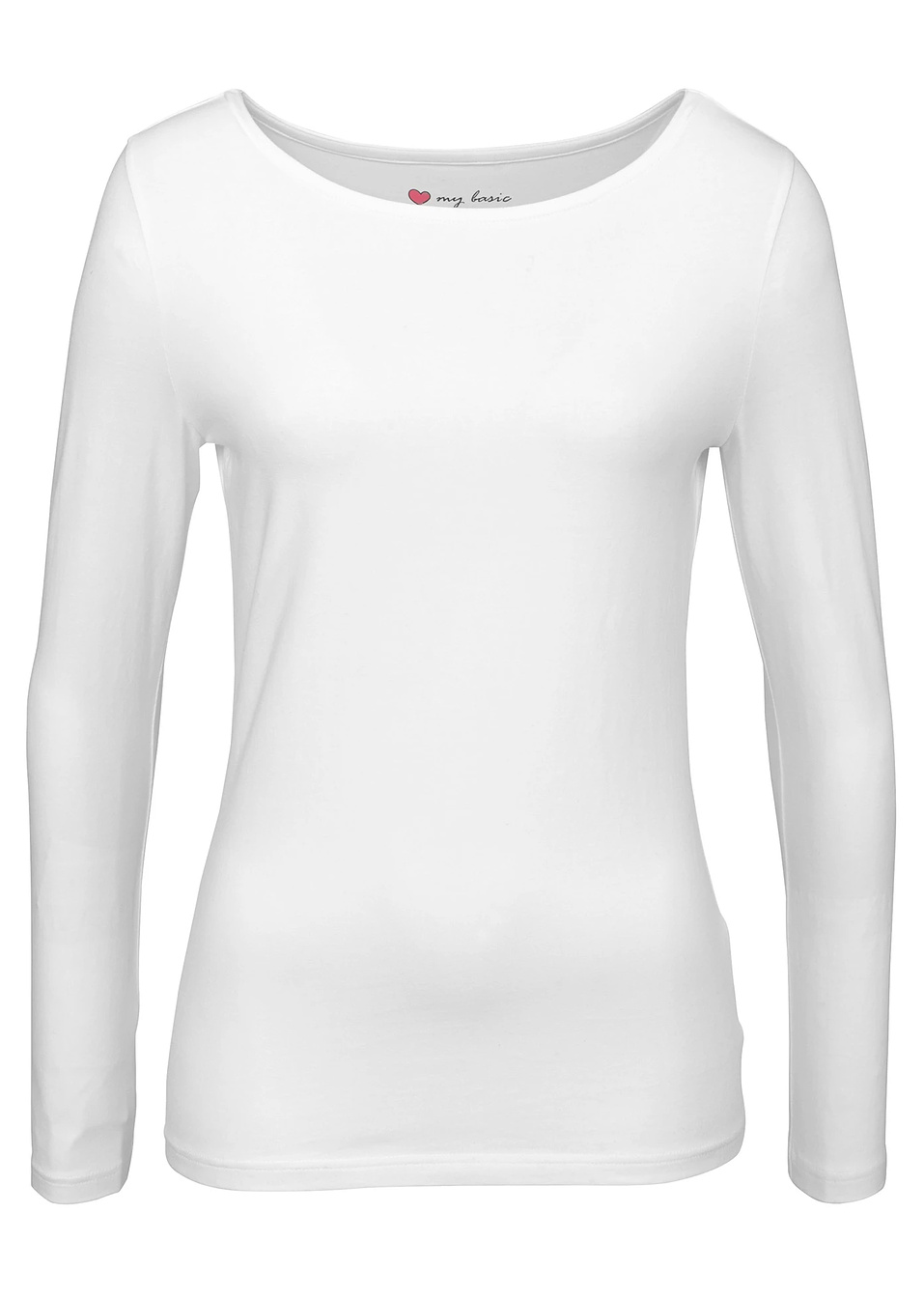 Ελαστική μακρυμάνικη μπλούζα-Λευκό-bpc bonprix collection