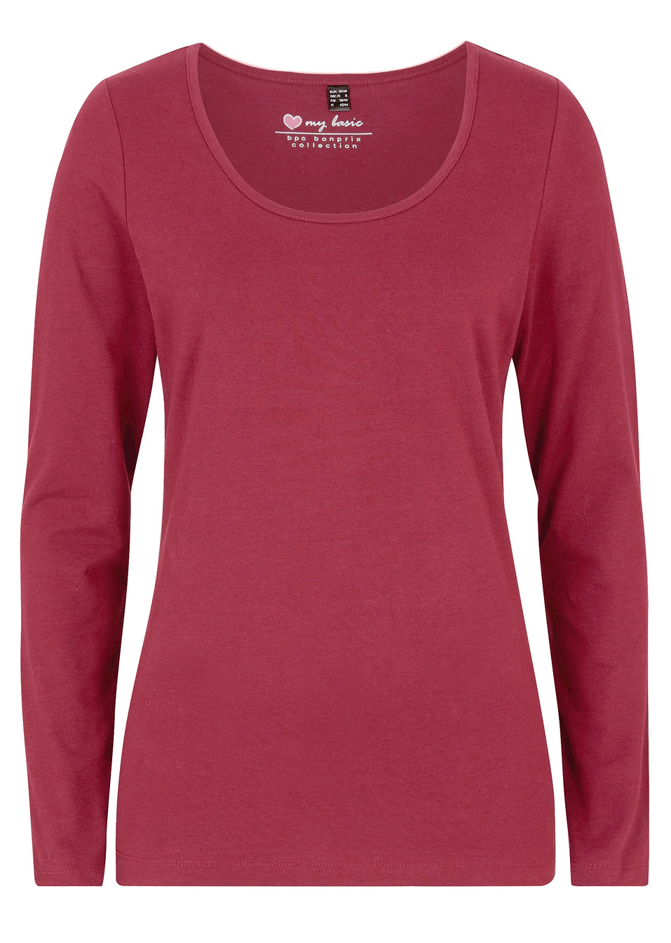 Ελαστική μακρυμάνικη μπλούζα-Κόκκινο-bpc bonprix collection
