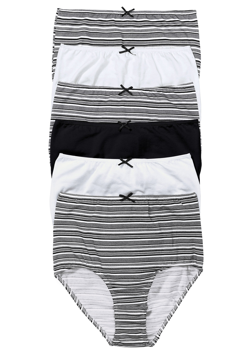 Ψηλόμεσο σλιπ (συσκευασία των 6)-Μαύρο ριγέ-