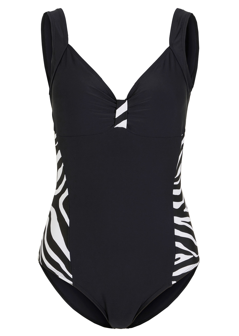 Ολόσωμο μαγιό-Μαύρο/Λευκό ζεβρέ-BODYFLIRT