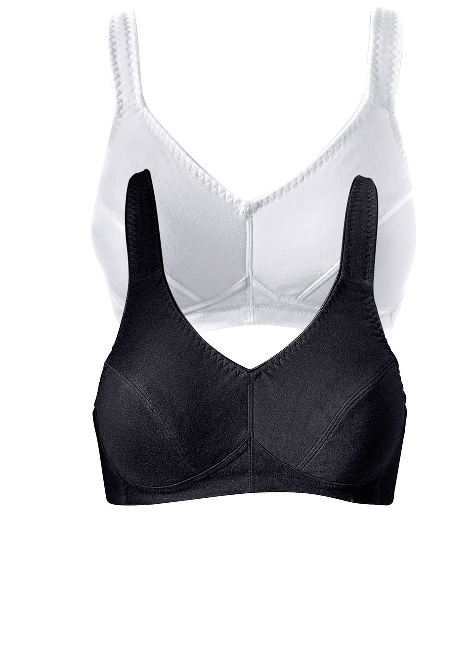 Σουτιέν (συσκευασία των 2)-Μαύρο+Λευκό-
