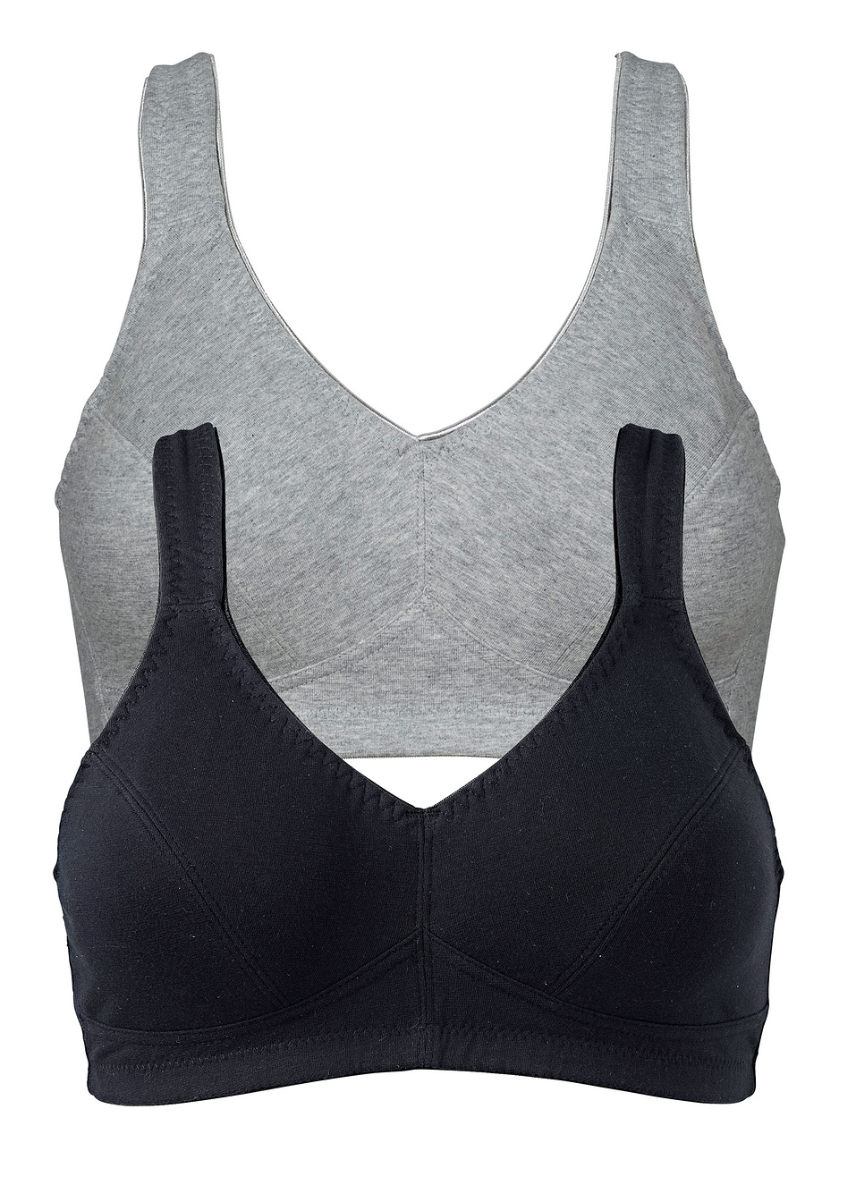 Σουτιέν (συσκευασία των 2)-Γκρι μελανζέ + Μαύρο-