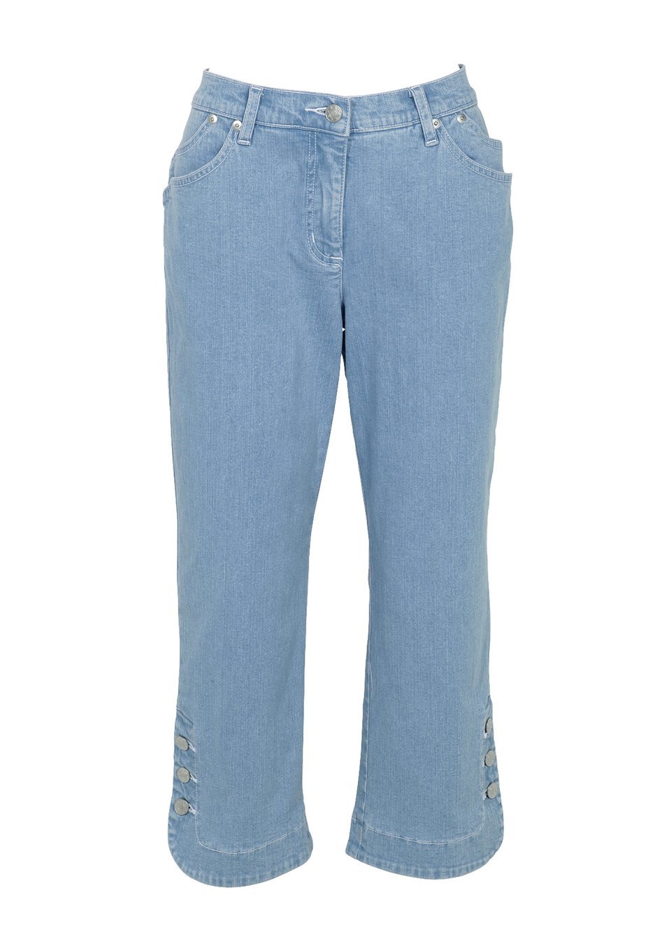 Дънки капри-Синьо с избелял ефект-bpc selection bonprix collection