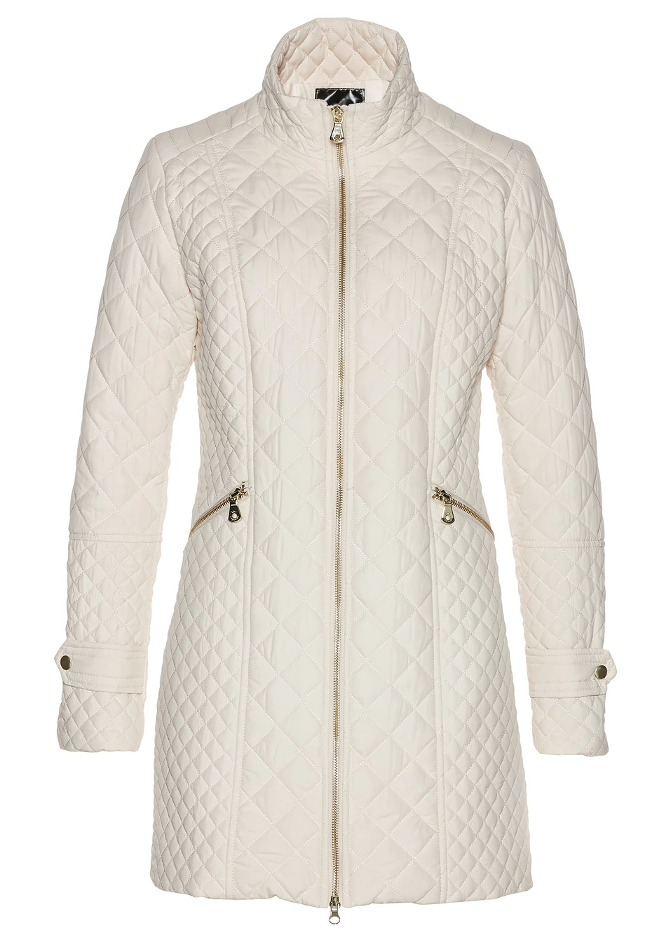 Μακρύ μπουφάν καπιτονέ-Μπεζ του χαλικιού-bpc selection bonprix collection