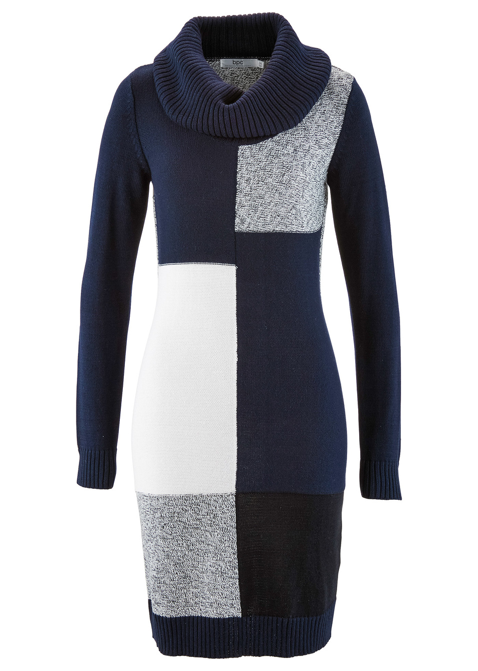 Πλεκτό φόρεμα-Ανθρακί εμπριμέ-bpc bonprix collection