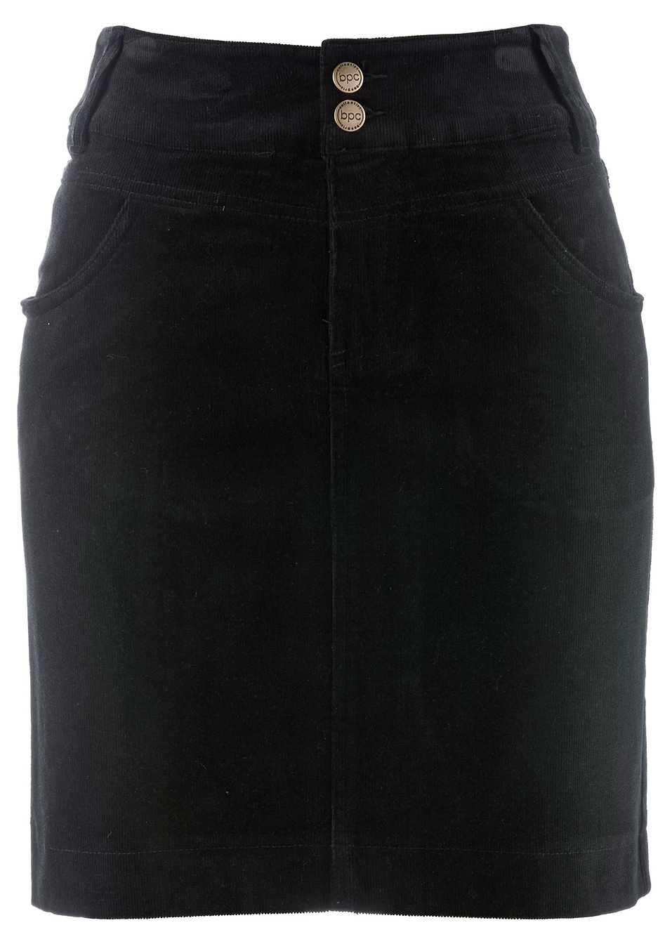 Ελαστική βελούδινη φούστα-Μαύρο-bpc bonprix collection