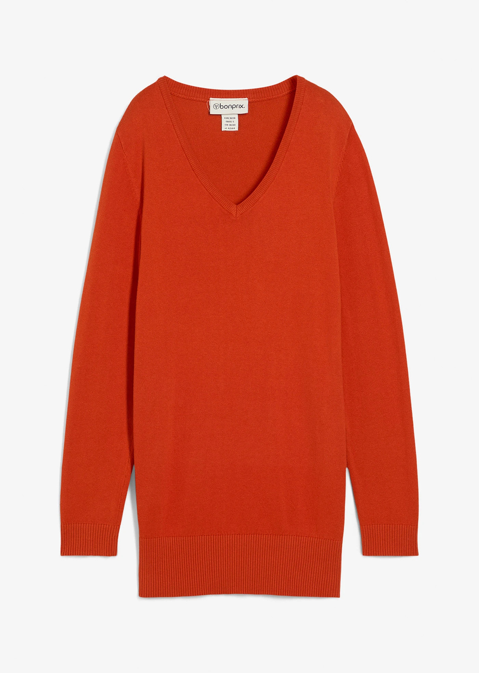 Μακρύ πουλόβερ-Κόκκινο κεραμιδί-bpc bonprix collection