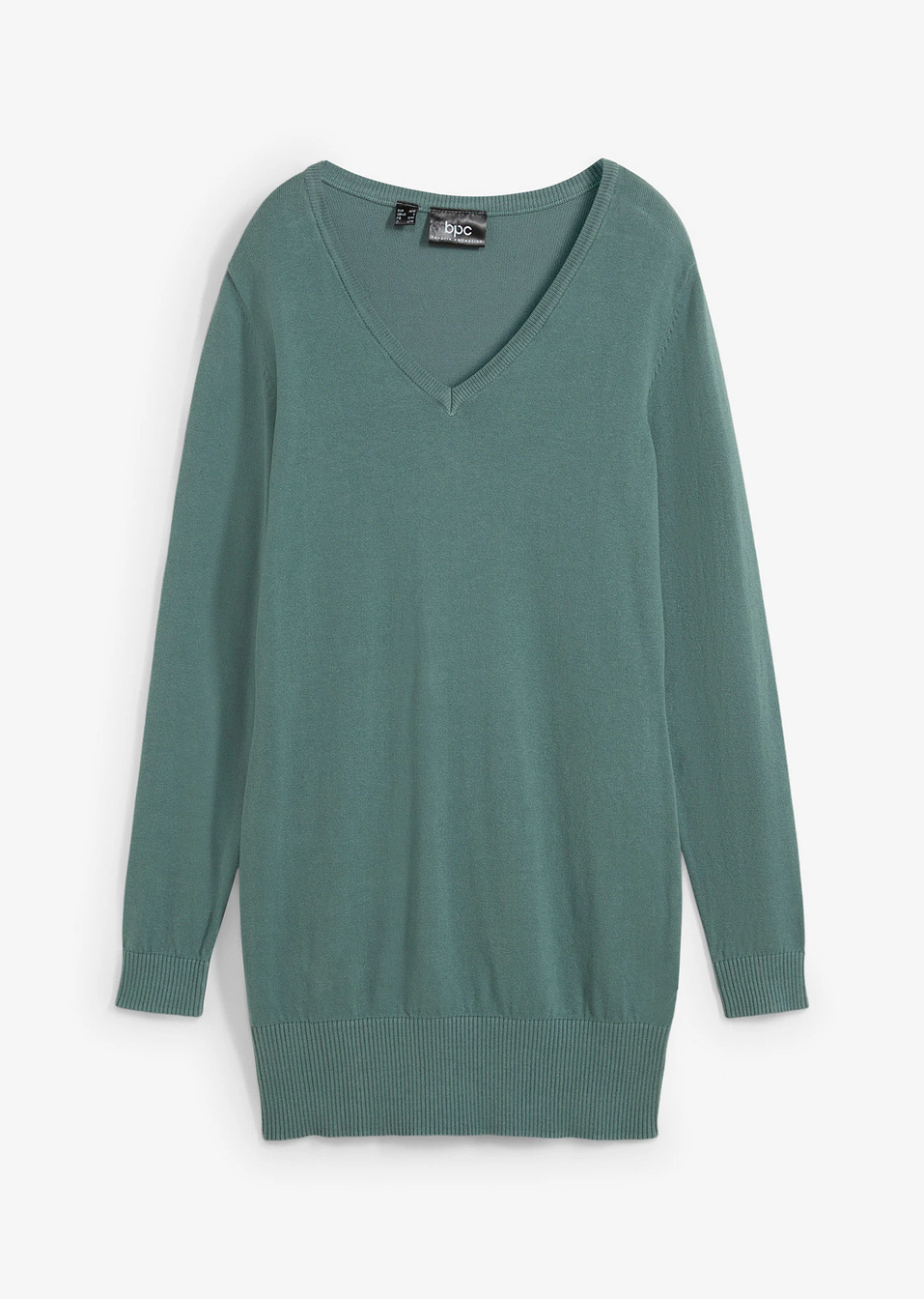 Μακρύ πουλόβερ-Γκριζοπράσινο-bpc bonprix collection