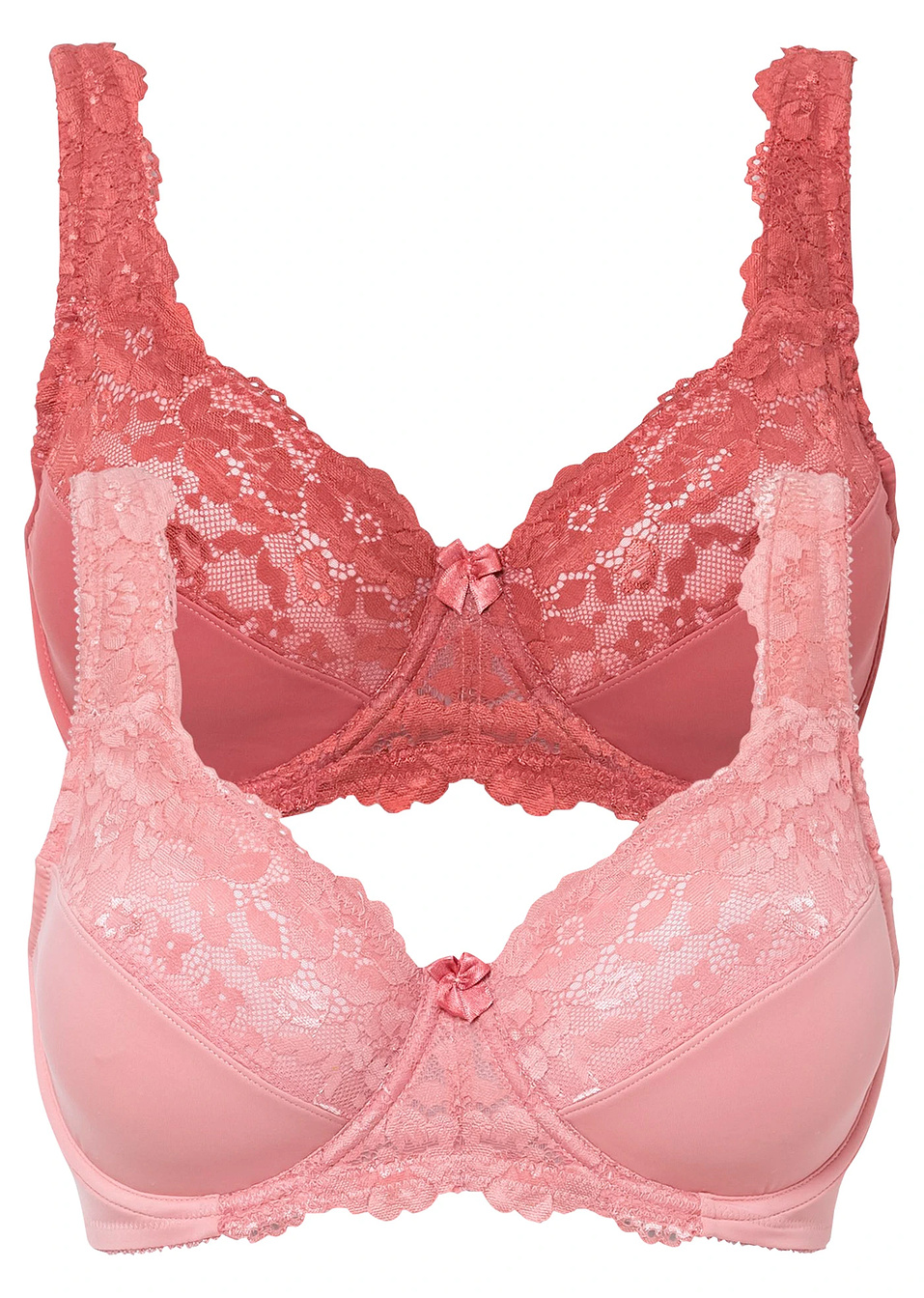 Σουτιέν minimizer (συσκευασία των 2)-Του ραβεντιού + Κοραλλί ανοιχτό-bpc selection bonprix collection