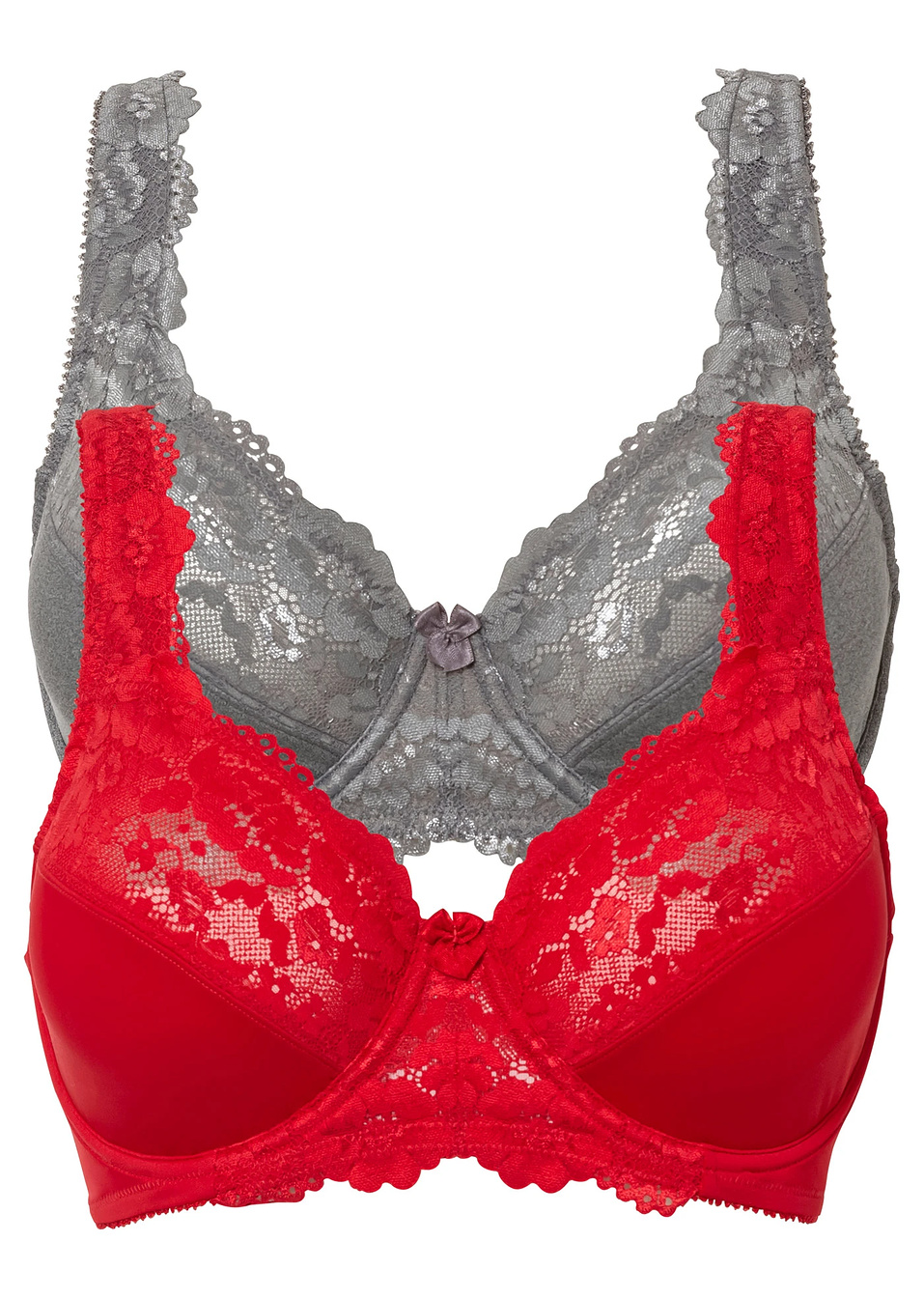 Σουτιέν minimizer (συσκευασία των 2)-Φραουλί + Γκρι μελανζέ-bpc selection bonprix collection