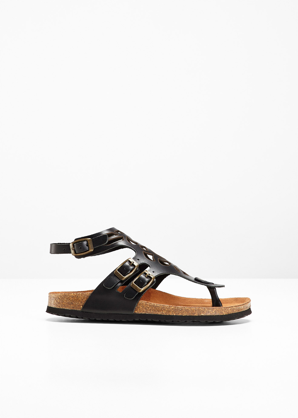 Кожени сандали-Черно-bpc selection bonprix collection