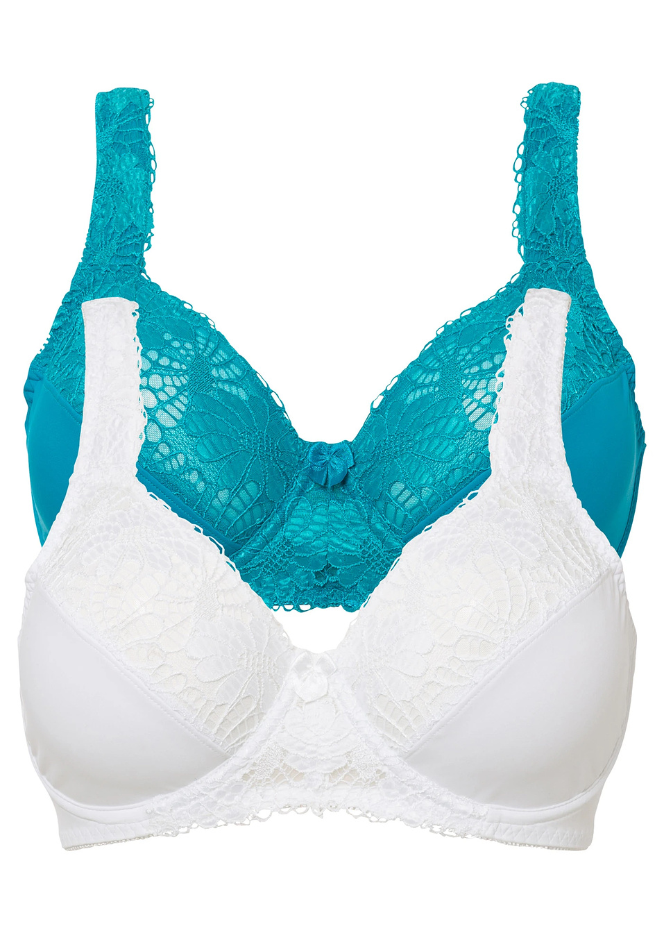 Σουτιέν minimizer (συσκευασία των 2)-Λευκό + Πετρόλ-bpc selection bonprix collection