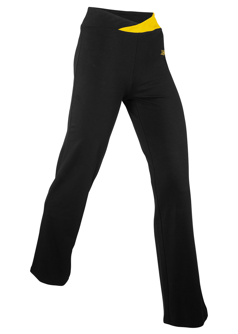 Ελαστικό παντελόνι-Μαύρο/Κίτρινο λεμονί-bpc bonprix collection