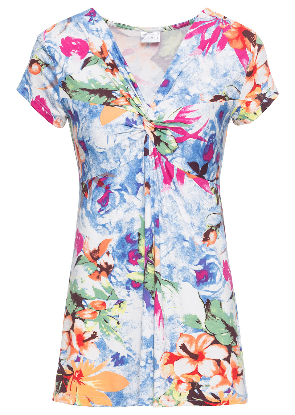 Μπλούζα-Μπλε φλοράλ-BODYFLIRT