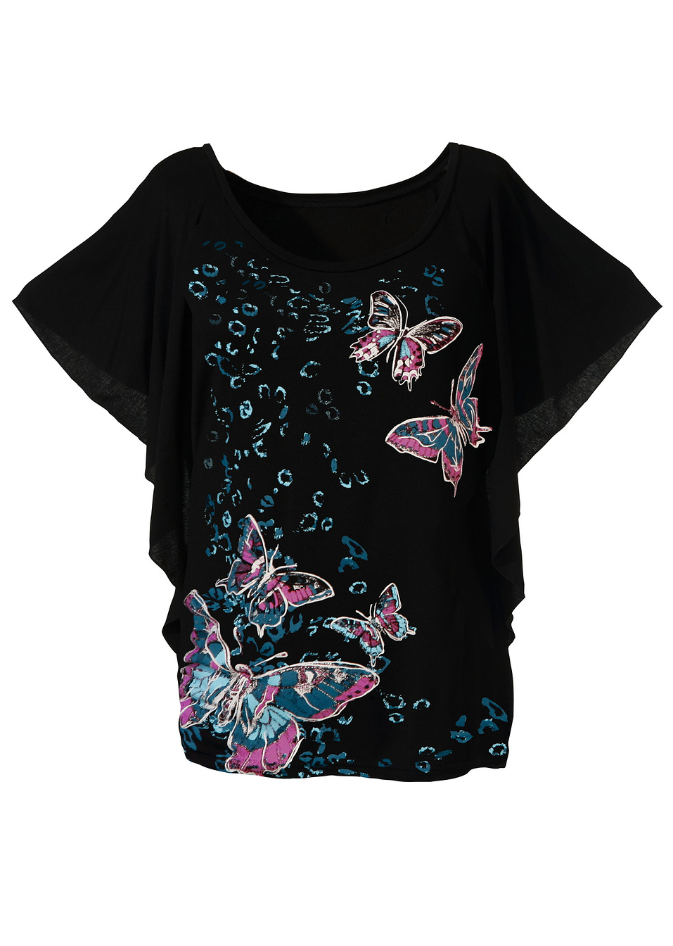 Блуза-Черно с щампа-BODYFLIRT