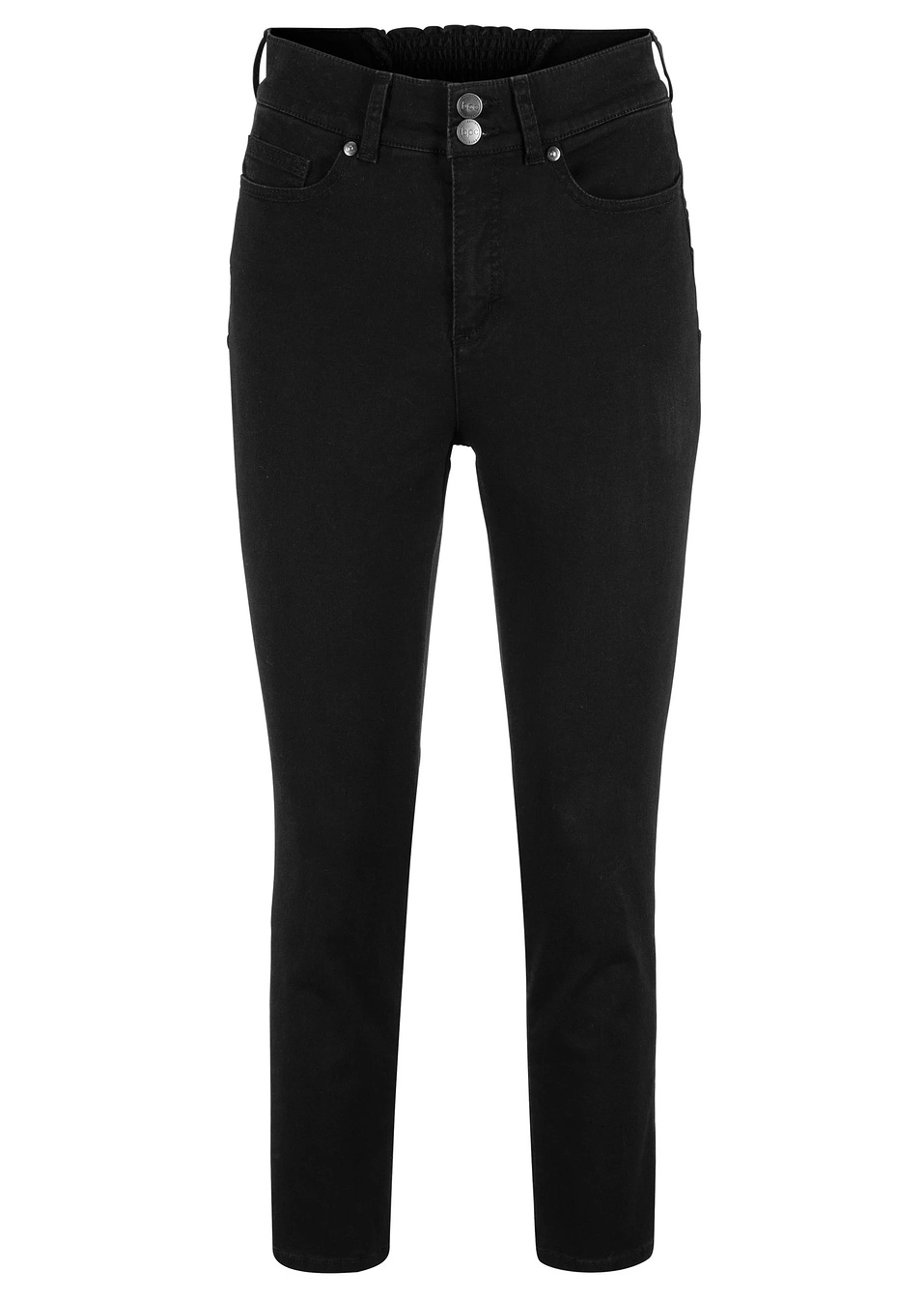 Еластични дънки push-up 7/8 "Прави"-Черно с изтрит ефект-bpc bonprix collection