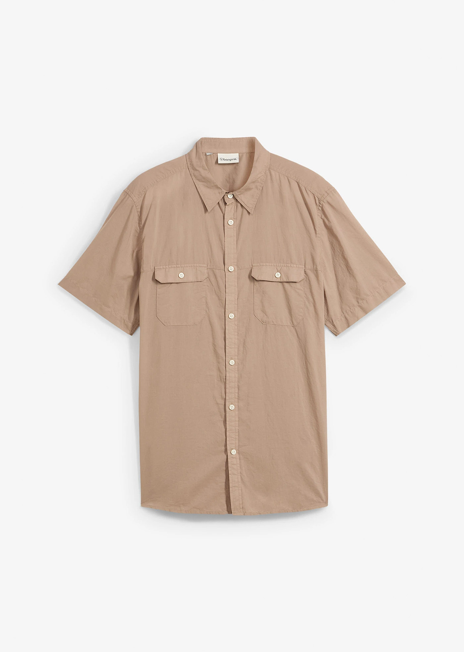 Риза с къс ръкав regular fit-Сиво-кафяво-bpc bonprix collection