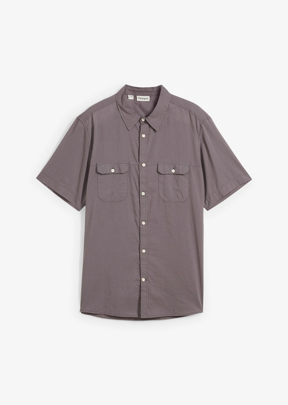 Риза с къс ръкав regular fit-Сиво опушено-bpc bonprix collection