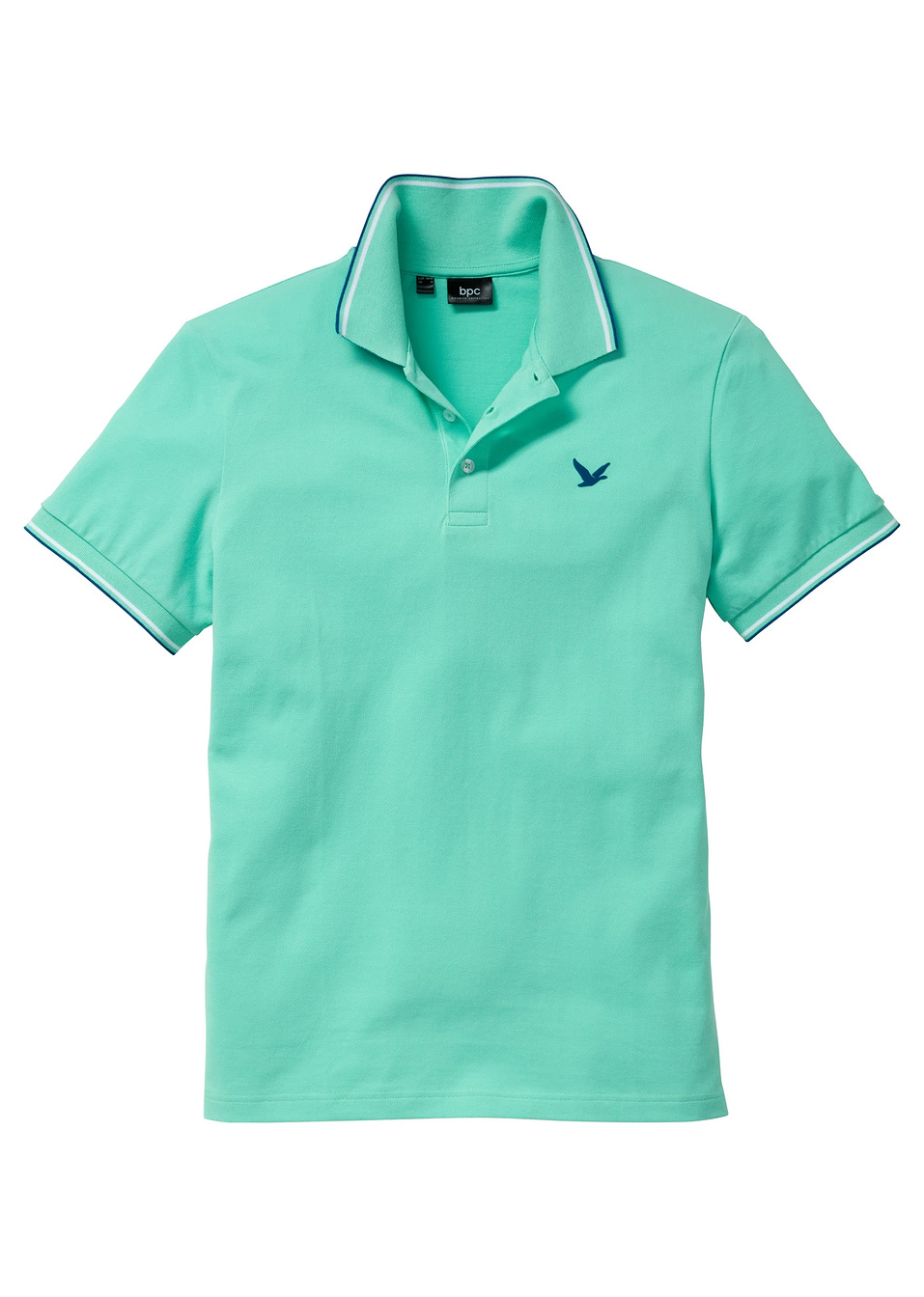 Блуза с къс ръкав и яка regular fit-Ментово-bpc bonprix collection