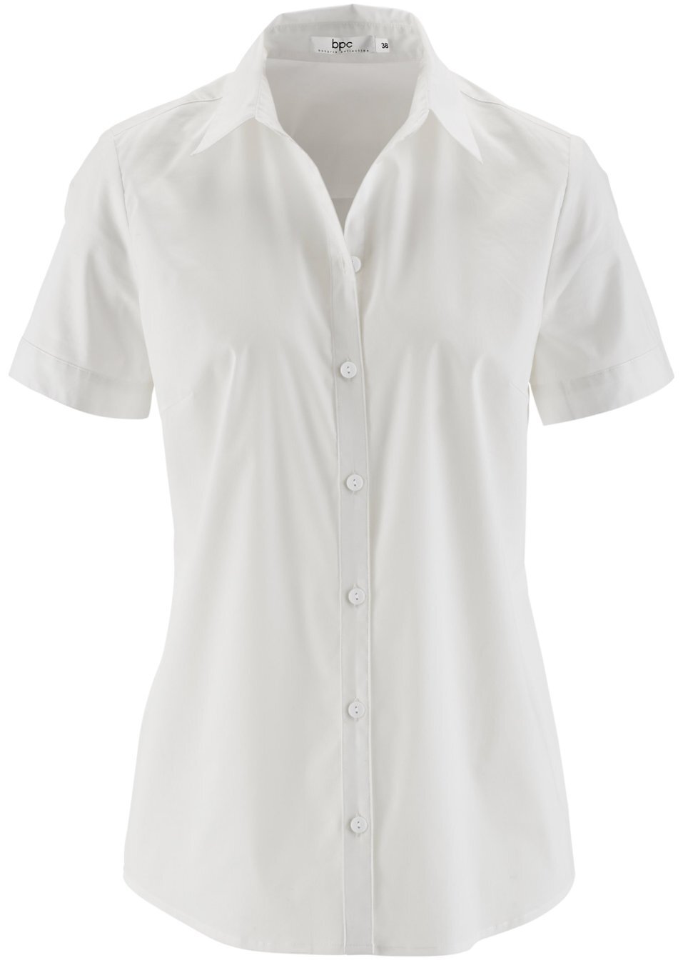 Ελαστικό κοντομάνικο πουκάμισο-Λευκό-bpc bonprix collection