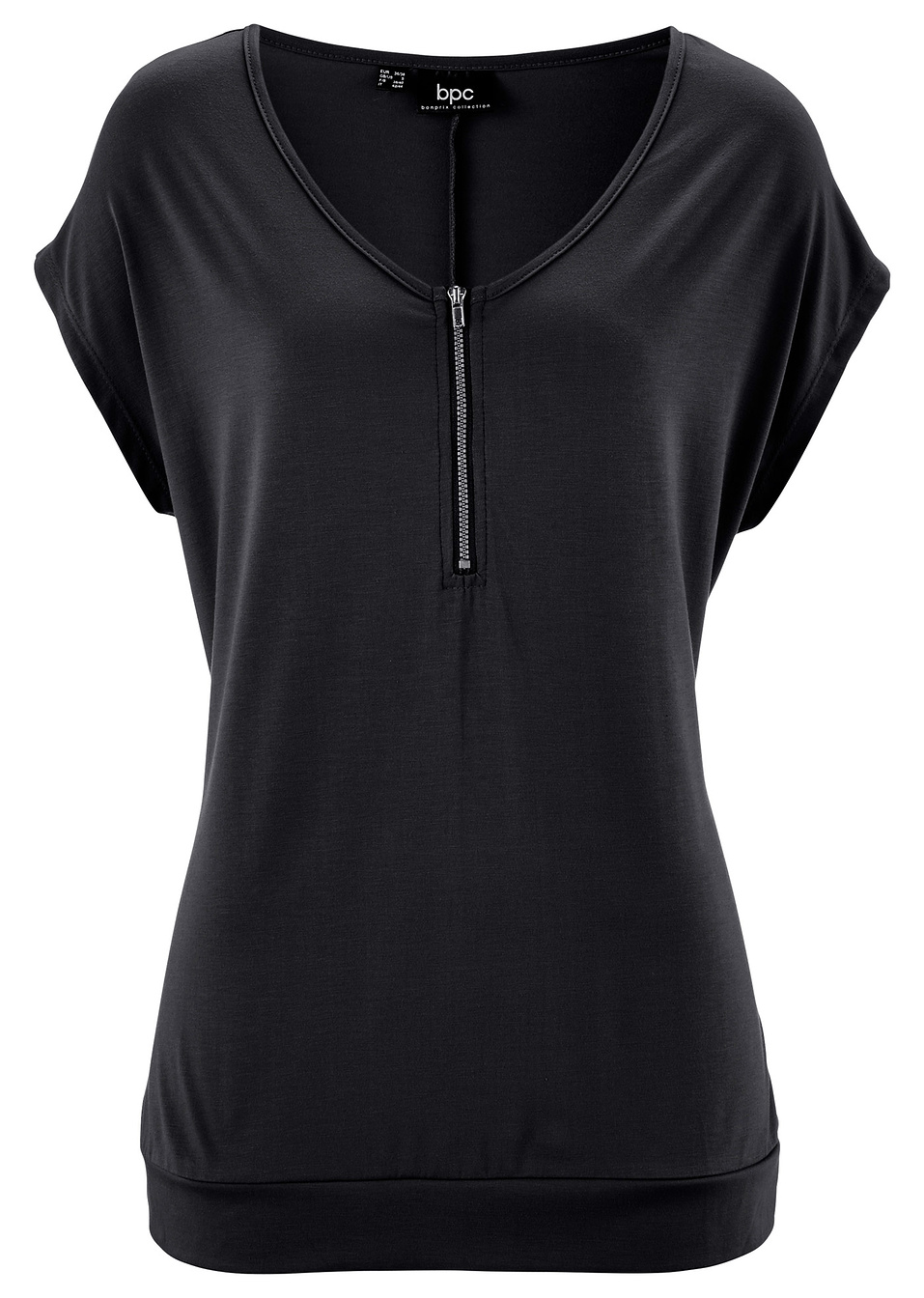 Блуза с къс ръкав-Черно-bpc bonprix collection