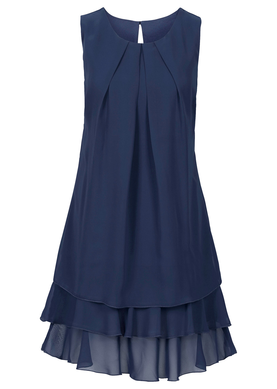 Φόρεμα από μουσελίνα-Μπλε σκούρο-BODYFLIRT