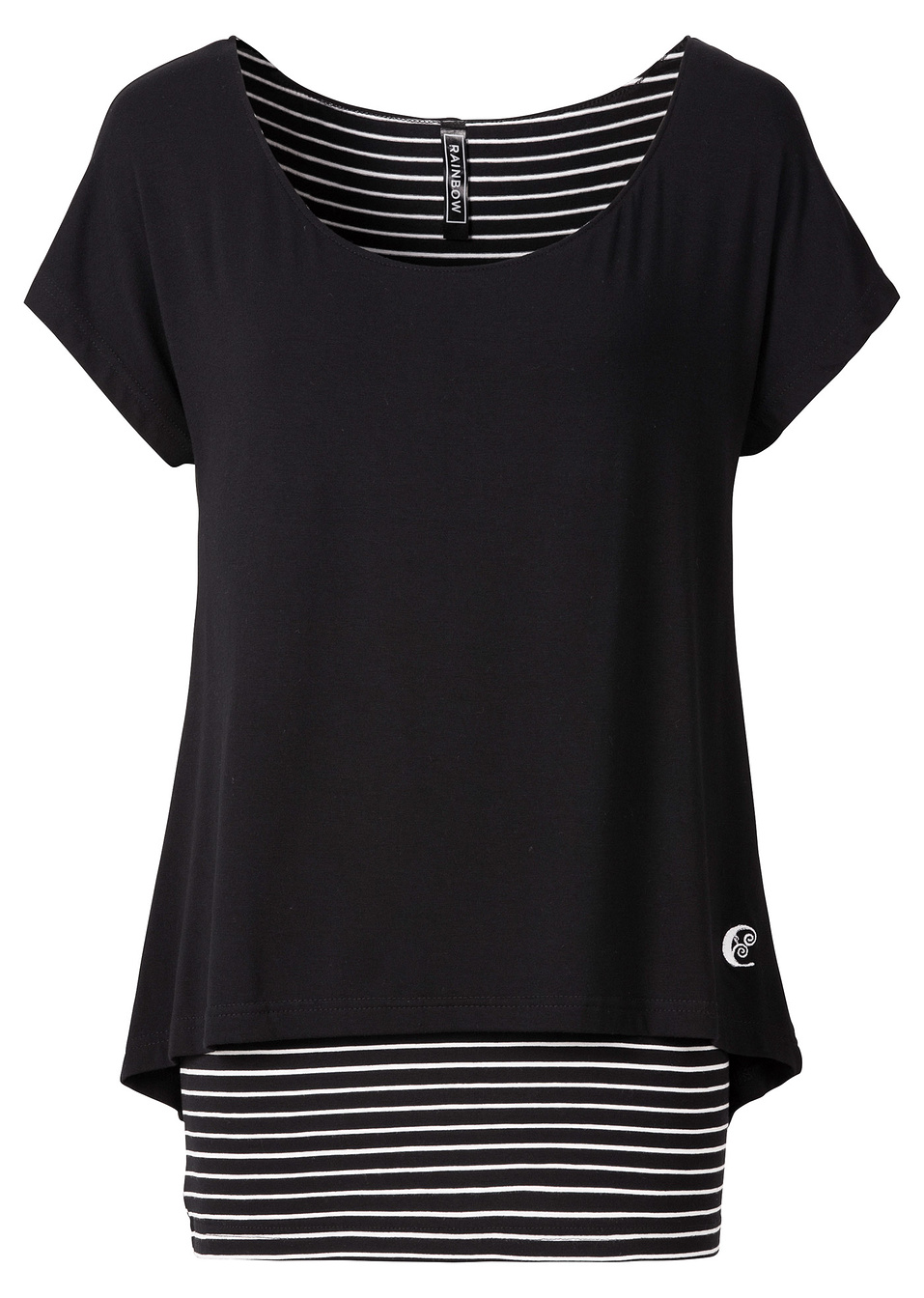 Блуза 2 в 1-Черно/Бяло-RAINBOW