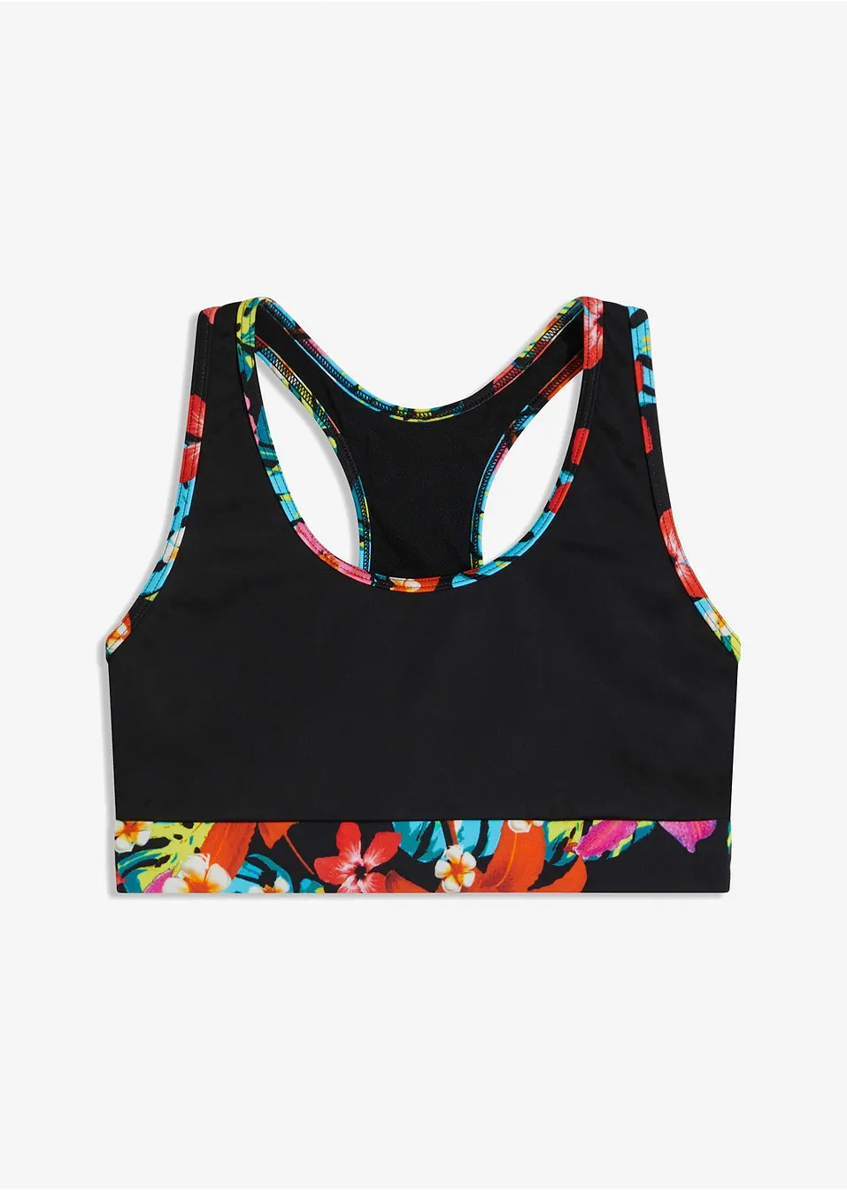 Горнище за бански тип бюстие-Черно с принт-RAINBOW